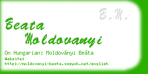 beata moldovanyi business card