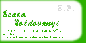 beata moldovanyi business card